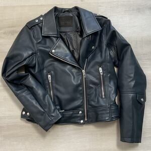 BLANKNYC Womens Vegan Leather Motorcycle Jacket Medium